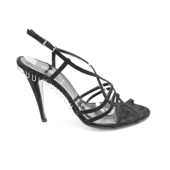 FENDI Chain Detail Suede Sandals - Picture 1 of 13